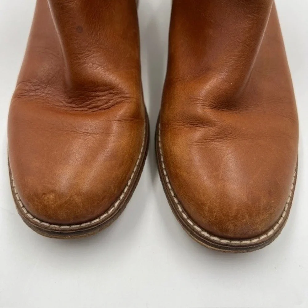 Sperry Top-Sider Womens Tan Leather Back Zip Ankle Boots STS82011‎ Size 7/6.5